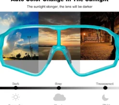 Aerodynamic Windproof Photochromic Cycling Sunglasses