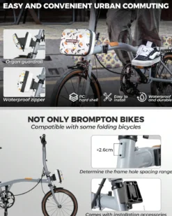 Bicycle Handlebar Bag Waterproof Hard Shell for Folding Bike