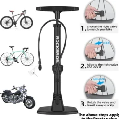 Bike Floor Pump with Gauge High Pressure 160 PSI