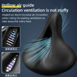 Bike Seat Memory Foam Bike Saddle Comfortable Waterproof for Leisure