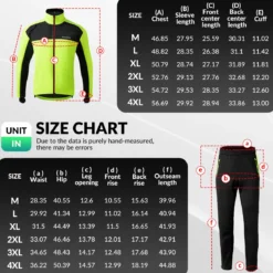 Cycling Jacket Pants Winter Suit Fluorescent Green
