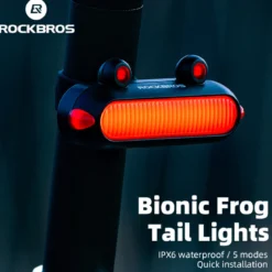 Frog Tail Light USB 6 Modes Brake Light