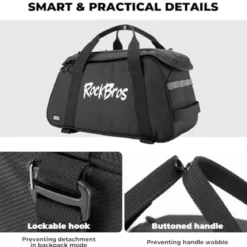 3-in-1 Bike Pannier Bag 10.5L Rear Rack Bag Backpack