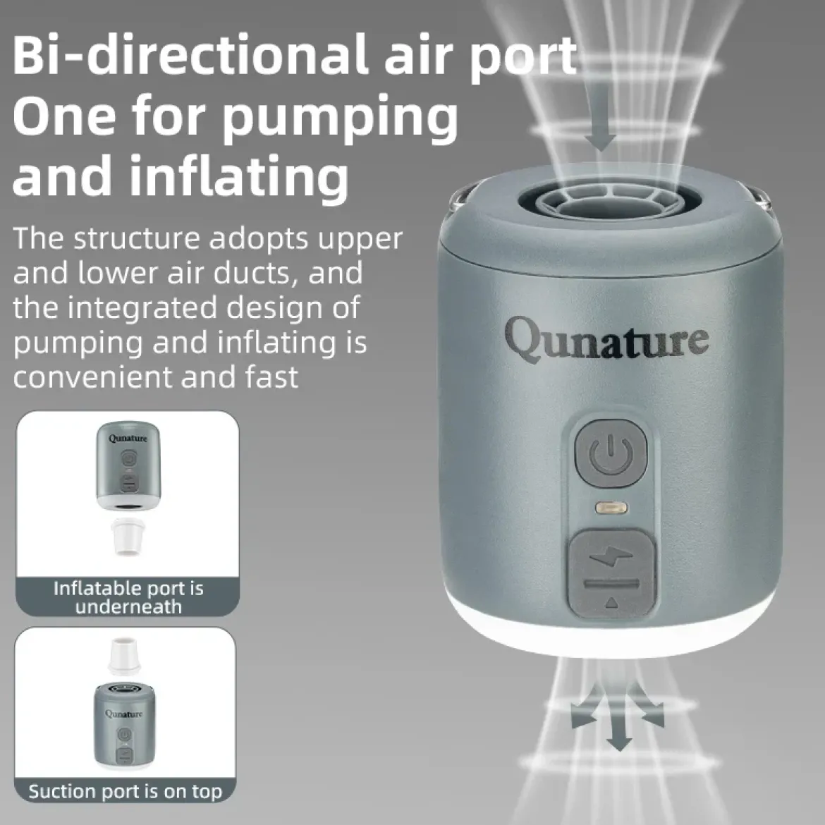 4.5KPa Mini Air Pump with 1600mAh Battery & Camping Light