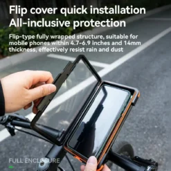 Magnetic Waterproof Bike Phone Holder Shock-Absorbing For 4.7–6.9‘’