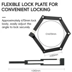 Mini Folding Bike Lock with Mount Bracket