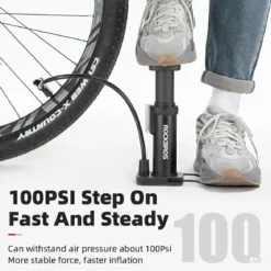 Mini Portable Aluminum Bike Floor Pump with Presta and Schrader 100PSI