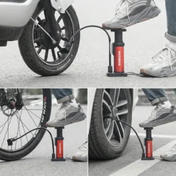 Mini Portable Aluminum Bike Floor Pump with Presta and Schrader 100PSI