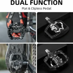 Mountain Bike Pedals Platform clipless pedal Compatible with SPD