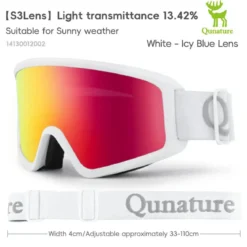 Qunature Anti-Fog Cylindrical Ski Goggles Double-Layer Lenses UV400 Protection