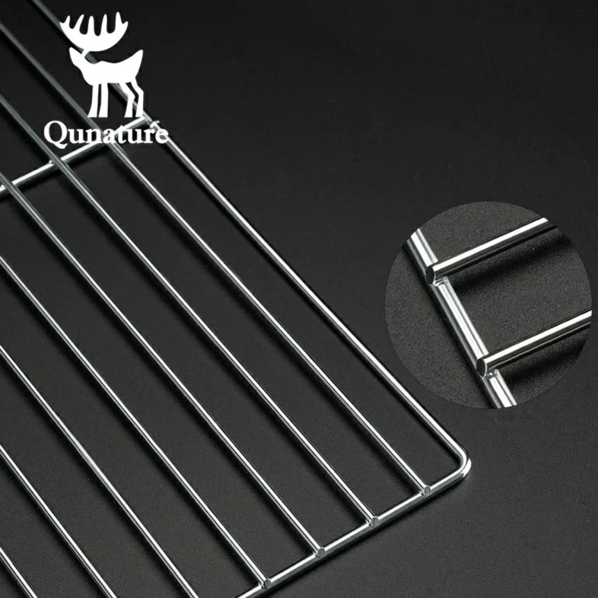 Qunature Durable Iron Chrome BBQ Grill Net with Rounded Corners for Easy Use