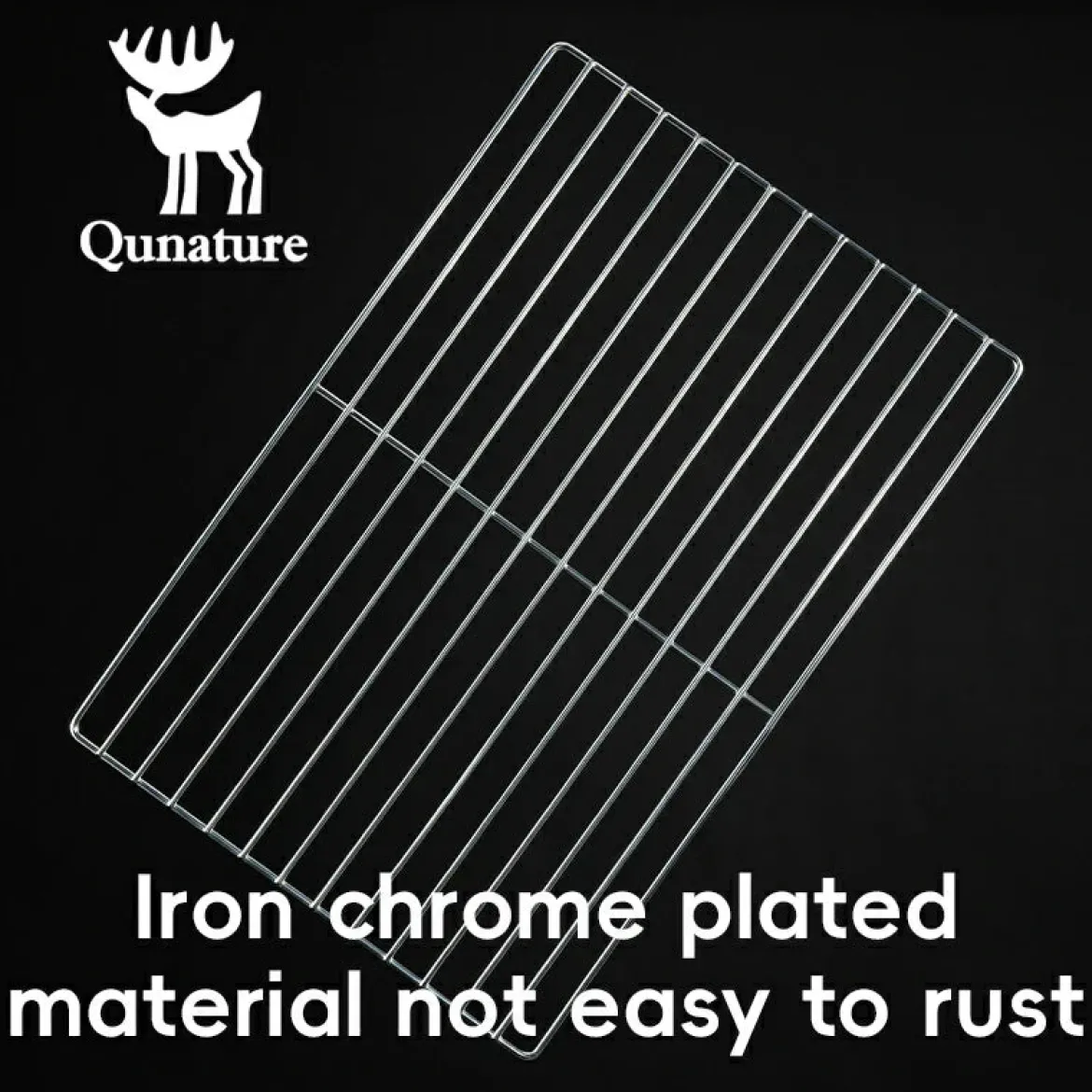 Qunature Durable Iron Chrome BBQ Grill Net with Rounded Corners for Easy Use