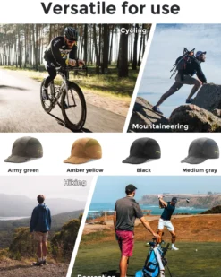 Qunature Foldable Cycling Cap with Sun Visor Quick-Dry
