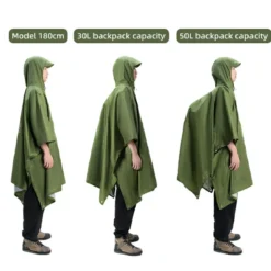 Qunature 3-in-1 Waterproof Raincoat Canopy Floor Mat Lightweight Portable
