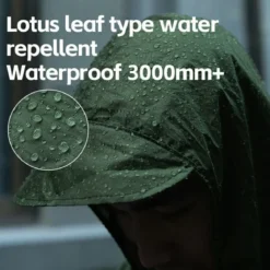 Qunature 3-in-1 Waterproof Raincoat Canopy Floor Mat Lightweight Portable
