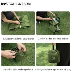 Qunature 3-in-1 Waterproof Raincoat Canopy Floor Mat Lightweight Portable