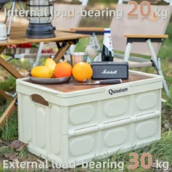Qunature 55L Collapsible Storage Bin with Lid and Handle