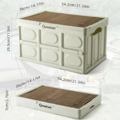 Qunature 55L Collapsible Storage Bin with Lid and Handle
