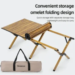 Qunature Lightweight Foldable Aluminum Table with Stable Triangular Structure