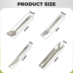Qunature Lightweight Titanium 4-Piece Tableware Set