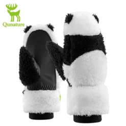 Qunature Panda Ski Gloves | Secure Grip & Warmth for Families