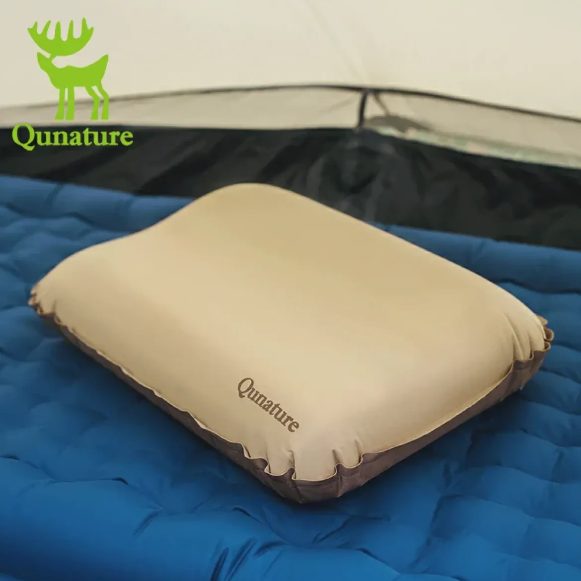 Qunature Self-Inflating Cheese Sponge Pillow with 3D High Elastic Support