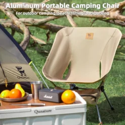 Qunature Ultra Lightweight Folding Camp Chair with Storage Bag Supports 260 lbs