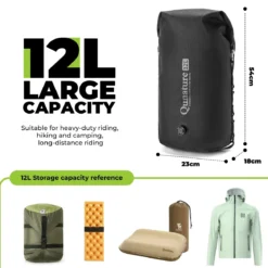 Qunature Waterproof Compression Bag for Bikepacking 6L/12L
