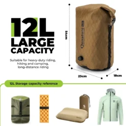 Qunature Waterproof Compression Bag for Bikepacking 6L/12L
