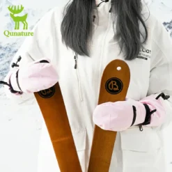 Qunature Windproof Waterproof Thermal Ski Gloves Double-Layer Insulation Touchscreen