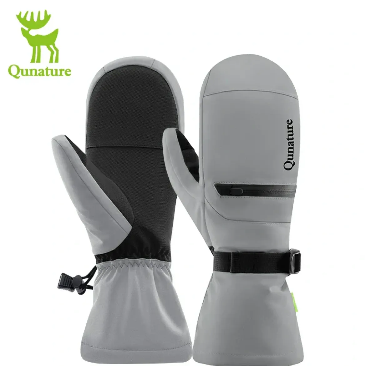 Qunature Windproof Waterproof Thermal Ski Gloves Double-Layer Insulation Touchscreen
