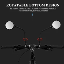 ROCKBROS 360° Adjustable HD Bike Mirror, Wide Angle Convex for Men Women