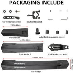 ROCKBROS Adjustable MTB Mud Guards Front & Rear Splash Guard
