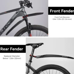 ROCKBROS Adjustable MTB Mud Guards Front & Rear Splash Guard