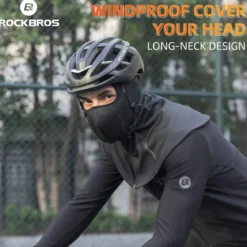 ROCKBROS Balaclava Ski Mask with Zipper Waterproof Winter Fleece Hood Black