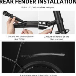 ROCKBROS Bike Adjustable MTB Mudguard Front/Rear Cycling Fender Bike Guards