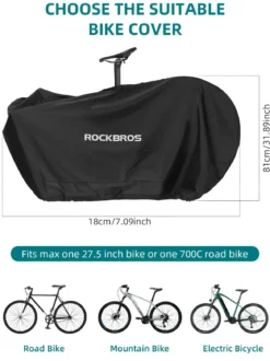 ROCKBROS Bike Cover for 19-27.5 inches Bikes Bike Storage Bag Foldable Storage Bag