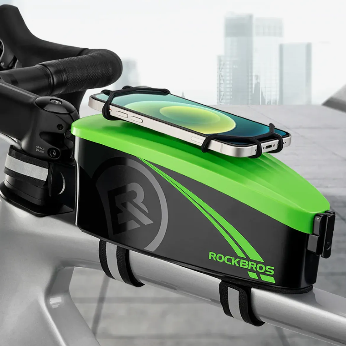 ROCKBROS Bike Frame Phone Bag with Hard Case for Cellphones Below 6.8"