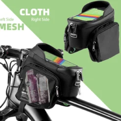 ROCKBROS Bike Phone Mount Frame Bag Bike Bicycle Phone Holder with Side Bags