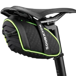ROCKBROS Bike Seat Bag with LED Light, Waterproof, 3D Shell, and Rain Cover