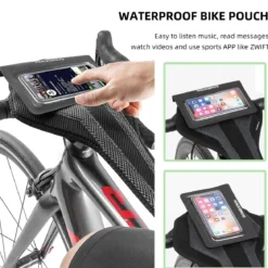 ROCKBROS Bike Sweat Guard Bicycle Trainer Sweat Net with Phone Pouch below 6.2’’