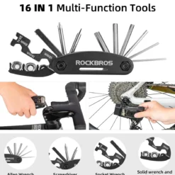 ROCKBROS Bike Tool Kit with Tire Pump, Multi-Function Tool, Patches, Portable Repair Bag