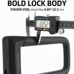 ROCKBROS Bike U Lock, Heavy Duty Anti Theft Bike U Lock with Cable Silicone Cover