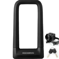 ROCKBROS Bike U Lock, Heavy Duty Anti Theft Bike U Lock with Cable Silicone Cover