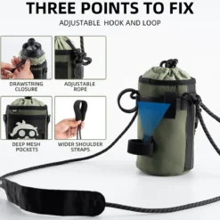 ROCKBROS Bike Water Bottle Holder with Mesh Pockets for Kids Adults