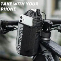 ROCKBROS Bike Water Bottle Holder Bag Handlebar Stem Bag