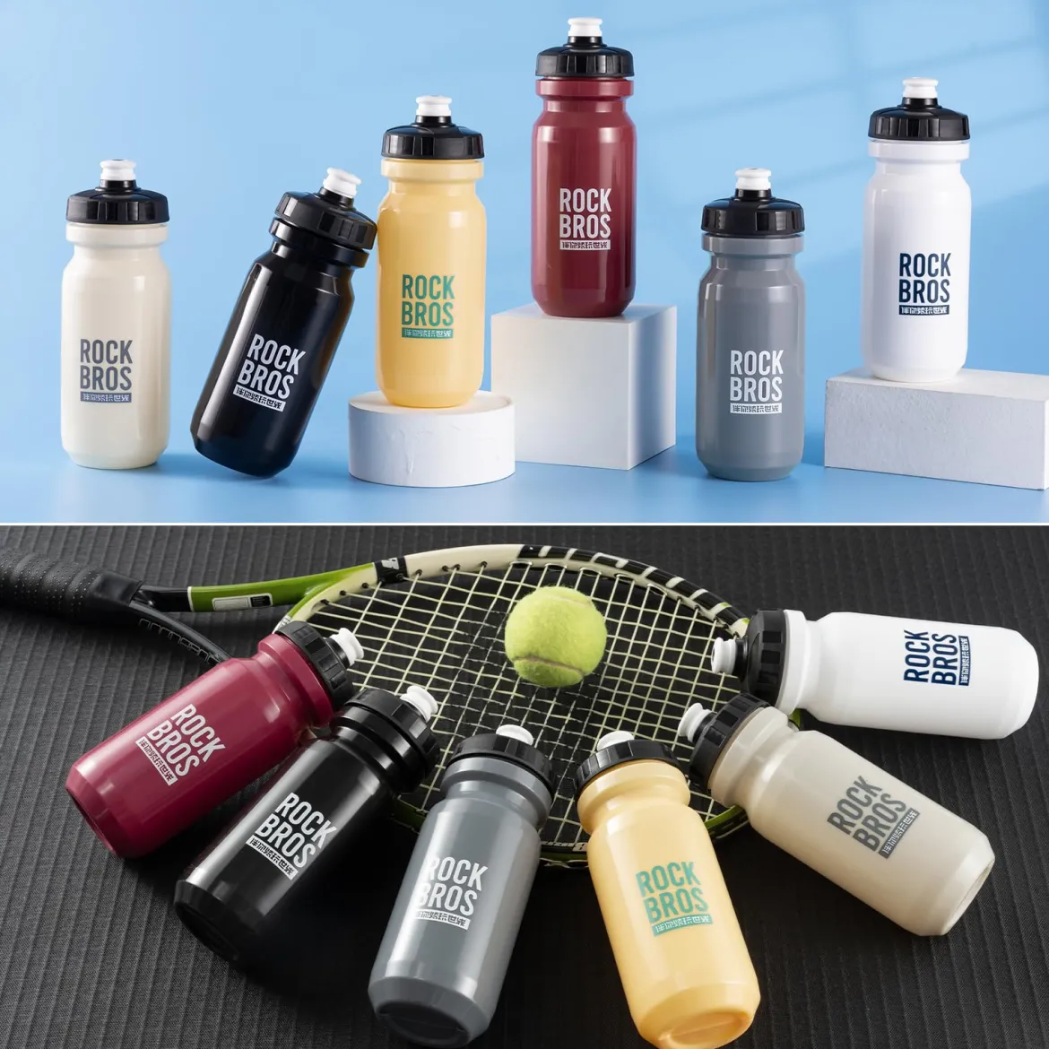 ROCKBROS Bike Water Bottle Squeeze Bicycle Water Bottle BPA-Free