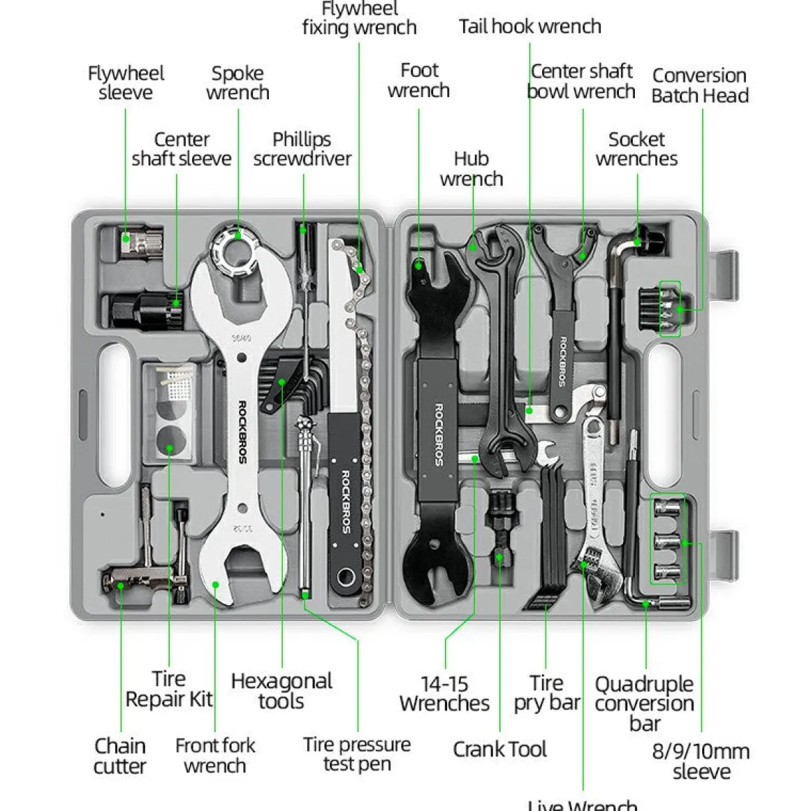 ROCKBROS Complete Bike Tool Kit for Mountain/Road Bike Maintenance