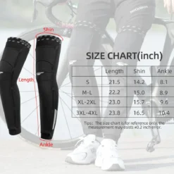 ROCKBROS Cycling Leg Warmers Thermal Fleece Windproof Compression Knee Sleeves for Men Women