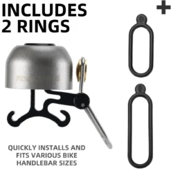 ROCKBROS 100dB Bike Bell, Loud Bicycle Bell for Adults & Kids, Fits 0.87-1.34in Handlebars